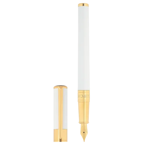 Canetade Aparo  ST Dupont White/ Golden Initial