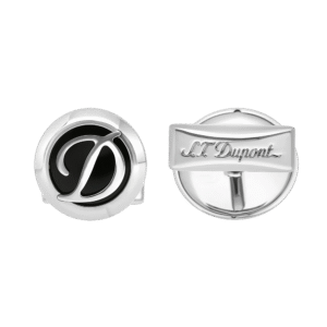 Botões de Punho ST Dupont Logo Black/Pal