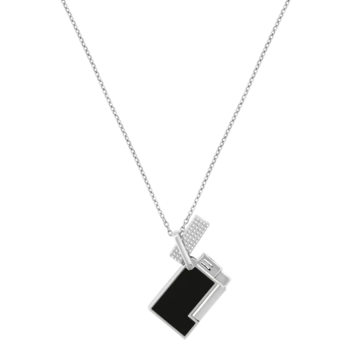 Isqueiro Com Colar ST Dupont Silvery/BLK Lacq