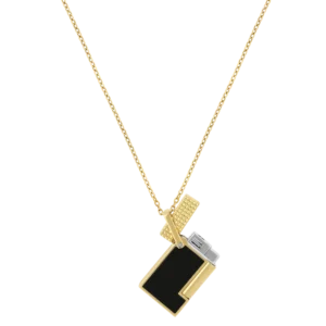 Isqueiro Com Colar ST Dupont Golden/BLK Lacq