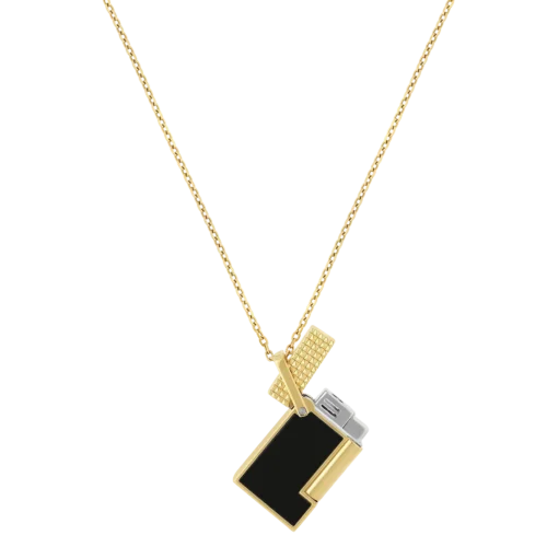 Isqueiro Com Colar ST Dupont Golden/BLK Lacq