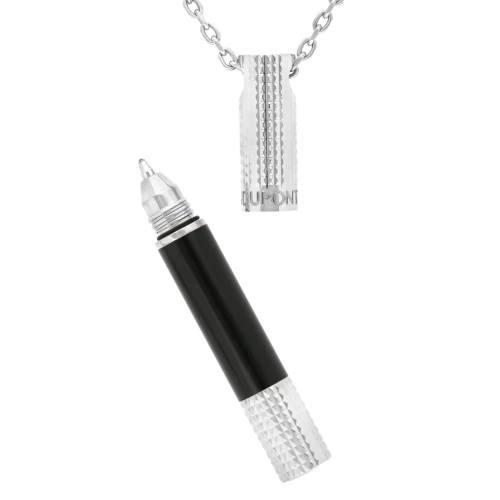 Mini Pen ST Dupont Necklace Black/Chrome
