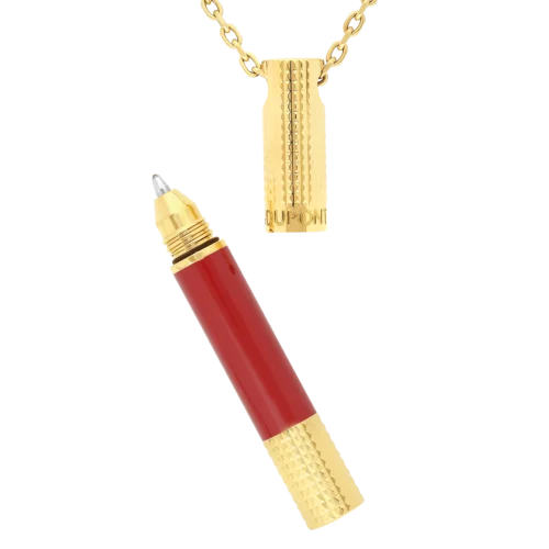 Mini Pen ST Dupont Necklace Burgundy/Golden