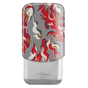 Charuteira ST Dupont 3 Cigars Camo Red/Chrome